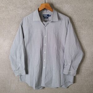 Polo Ralph Lauren Shirt Mens 18 34/35 Black White Check Regent Classic Fit